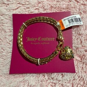 Juicy Couture Gold Bracelet with Multicolor Heart Charm